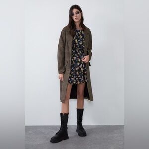 Zara Mini Floral Dress, Long Sleeve, Flower Print, Size M, NWOT